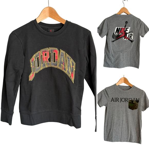 Nike Jordan Boys Medium Sweatshirt & T-Shirt Set Nike Air Logo Camo Pocket Set - Picture 1 of 10